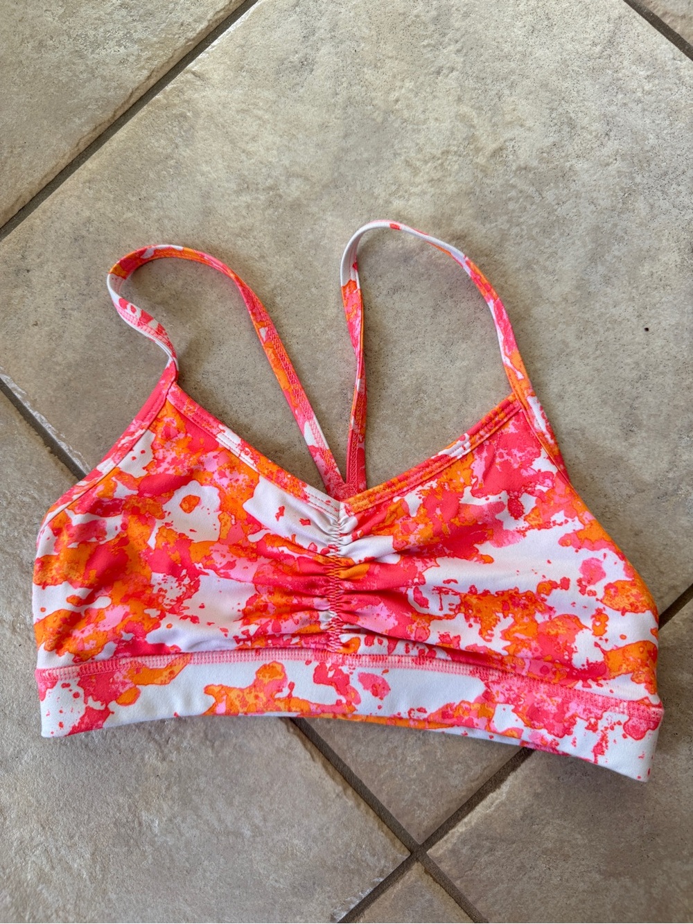 Old Navy Active Coral & Orange Print Sports Bra